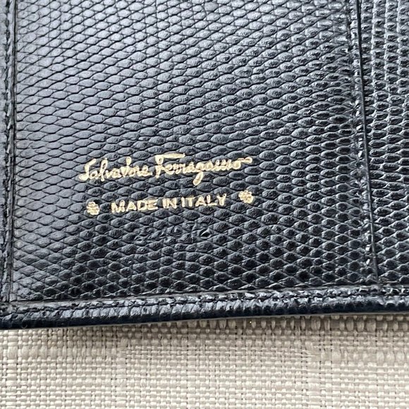 Salvatore Ferragamo Women Long Wallet Crocodile Leather Trifold Kisslock Italy - Picture 9 of 12